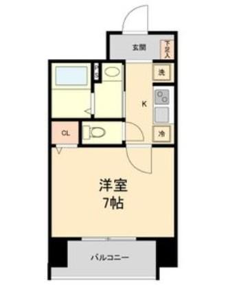HF仙台本町レジデンス(1K/3階)の間取り写真
