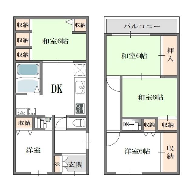 武庫之荘本町戸建(5DK/1階)の間取り写真