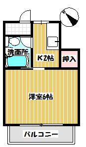メグミハイツ(1K/2階)の間取り写真