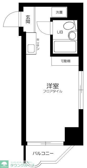 メゾン・ド・リベラル(ワンルーム/2階)の間取り写真