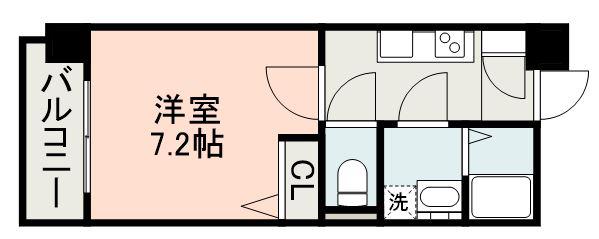 S-RESIDENCE加治屋町ACHIEVE(1K/6階)の間取り写真