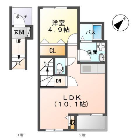 パートリア15(1LDK/2階)の間取り写真