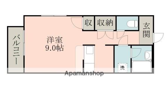 鹿児島市電谷山線 武之橋駅 徒歩7分 6階建 築38年(ワンルーム/1階)の間取り写真