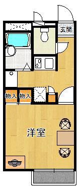 レオパレス堤MN Ⅰ(1K/2階)の間取り写真