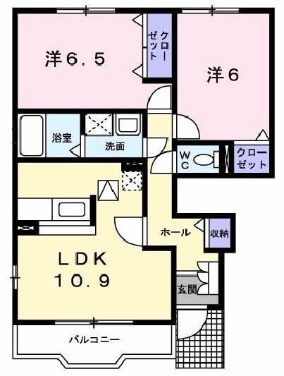 セイラン(2LDK/1階)の間取り写真