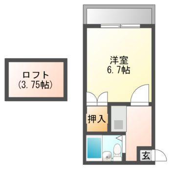 クレセント(1K/1階)の間取り写真