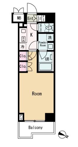 ルーブル蓮根(1K/6階)の間取り写真