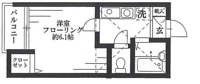 クレステージ中野(1K/2階)の間取り写真