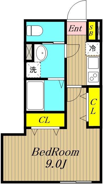 FELICE相模原(1K/2階)の間取り写真