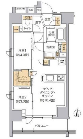 リビオメゾン東池袋(2LDK/7階)の間取り写真