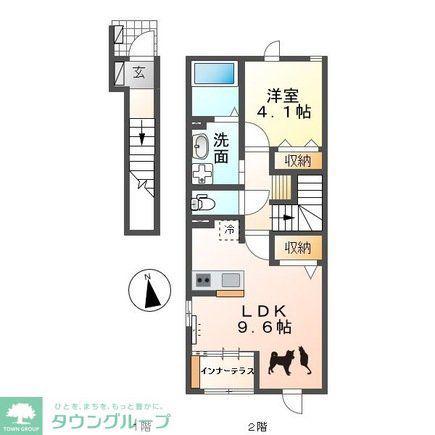 サンライズ ヒロ(1LDK/2階)の間取り写真