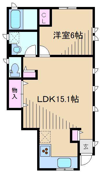 アモローソ日吉(1LDK/1階)の間取り写真