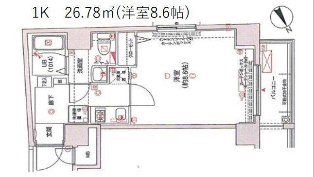 グランフォース東高円寺(1K/2階)の間取り写真