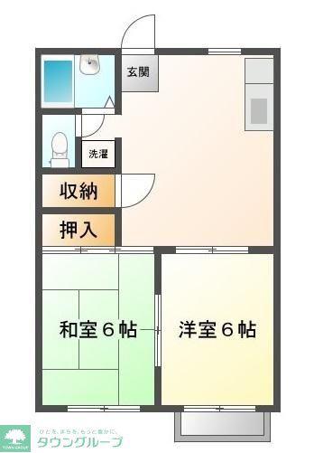 サンライズ増尾(2LDK/2階)の間取り写真