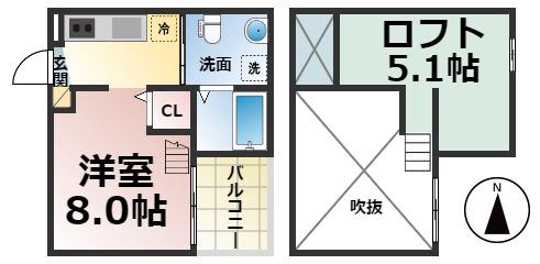 プルミエール(ワンルーム/2階)の間取り写真