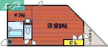 SOLEIL京町(1K/7階)の間取り写真