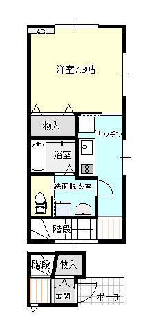 アバンティ鐘紡町A棟(1K/2階)の間取り写真