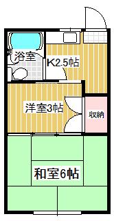ソワサント(2K/1階)の間取り写真