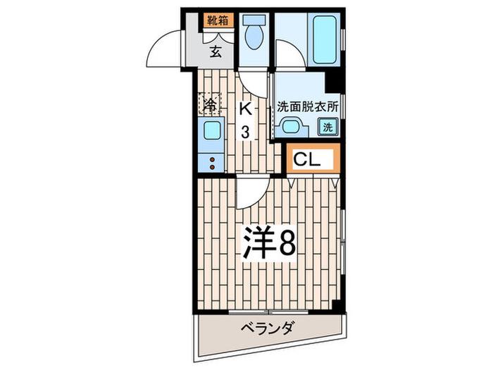 クラピエ(1K/2階)の間取り写真