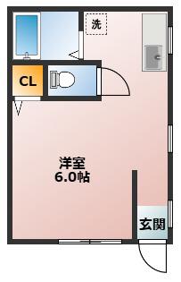 ブルーム・K(ワンルーム/1階)の間取り写真