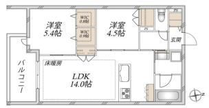 VESTA(2LDK/3階)の間取り写真