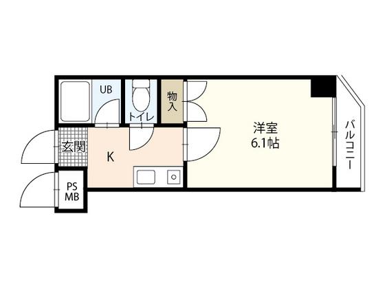 KS大町(1K/4階)の間取り写真
