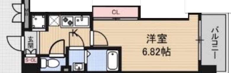 LUXE難波西II(1K/7階)の間取り写真