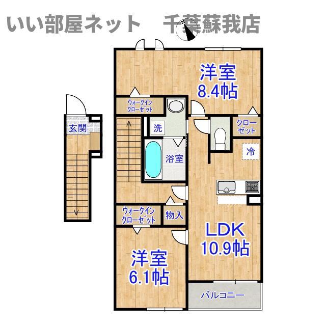 ドゥー・メゾン桜木(2LDK/2階)の間取り写真