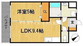 プロスペールSII(1LDK/4階)の間取り写真