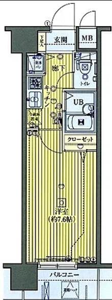 ガラ・ステージ茗荷谷(1K/5階)の間取り写真
