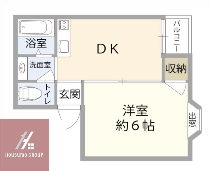 メゾンベルポート(1DK/3階)の間取り写真
