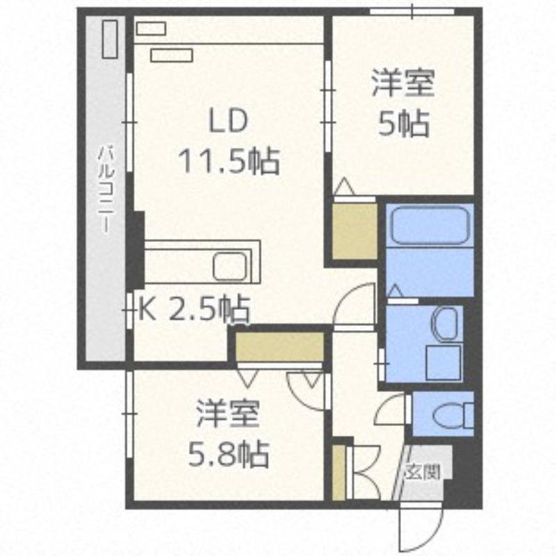 J-CITY.STELLA(2LDK/5階)の間取り写真
