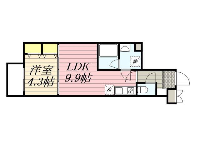 HF東武練馬レジデンス(1LDK/4階)の間取り写真