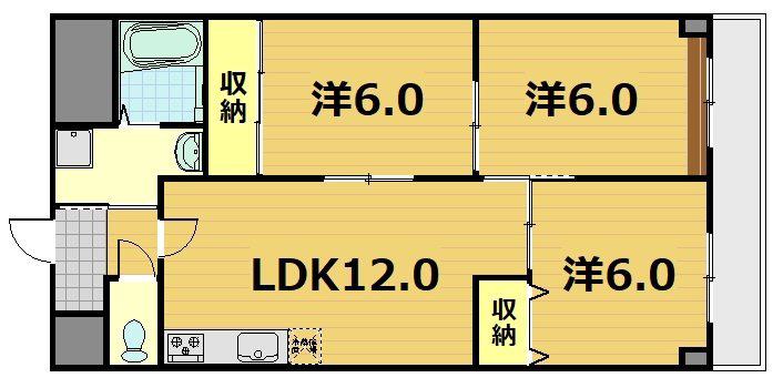 エーデル音羽(3LDK/4階)の間取り写真