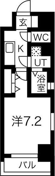 ワールドアイ名古屋城北(1K/4階)の間取り写真