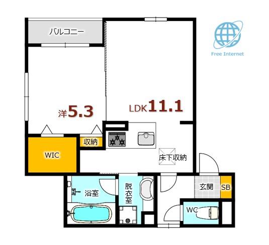 アヴニール(1LDK/1階)の間取り写真
