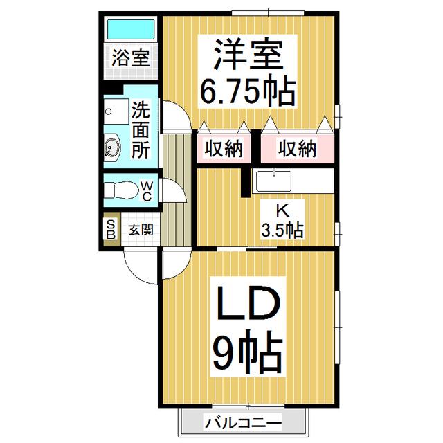 グレース伊勢宮(1LDK/1階)の間取り写真