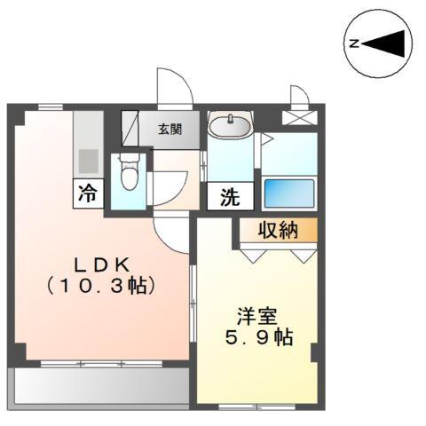 MARRON FOREST(1LDK/3階)の間取り写真
