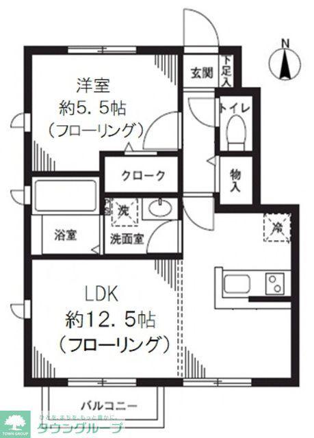 グリーンコーポ武蔵関(1LDK/1階)の間取り写真