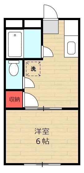 ハイリッチコート(1DK/1階)の間取り写真