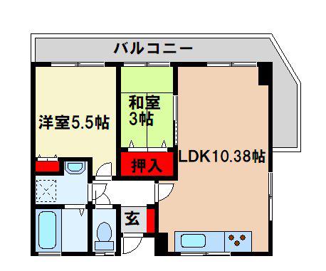 コーポ大村(1SLDK/2階)の間取り写真