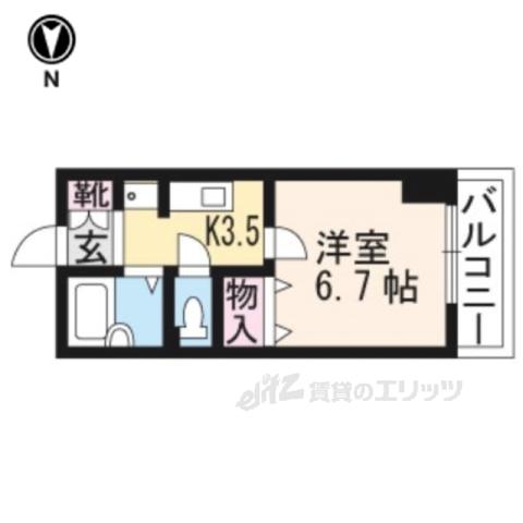 LIESSE浜大津(1K/2階)の間取り写真