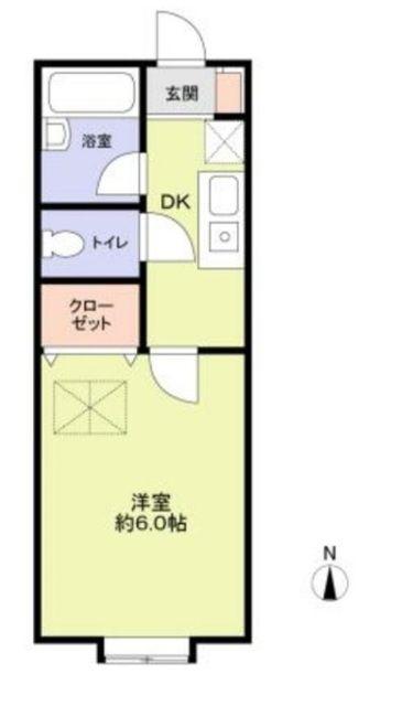 モンシャトー宮原O棟(1K/1階)の間取り写真