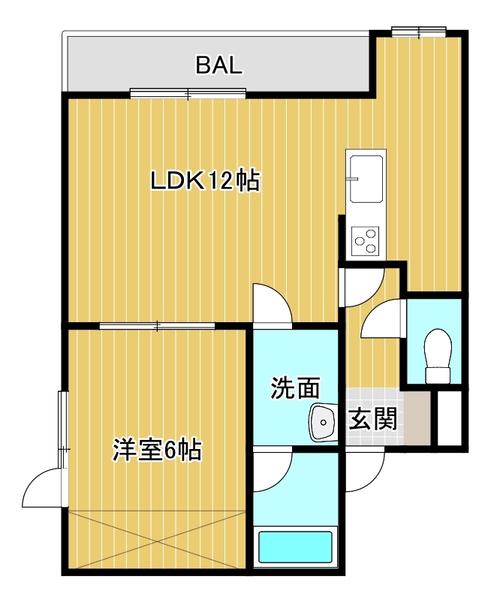 リリーハイツ(1LDK/1階)の間取り写真