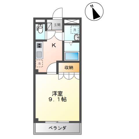 サンフィットフジマン B(1K/2階)の間取り写真