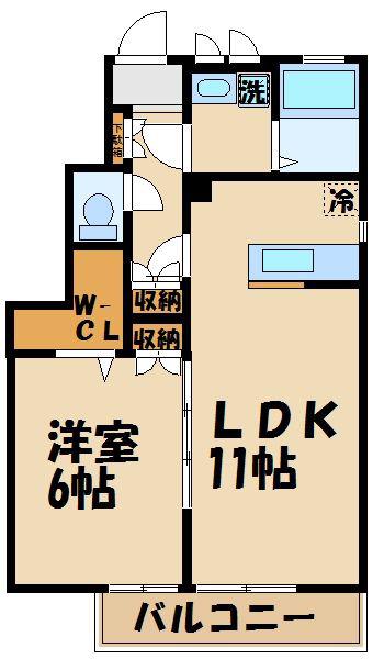 シュエットメゾン(1LDK/1階)の間取り写真