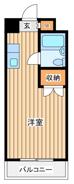 メゾンドポワリエ(ワンルーム/2階)の間取り写真