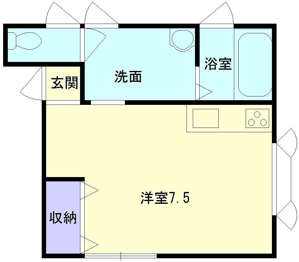 POCKET(ワンルーム/2階)の間取り写真