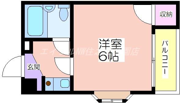 ロイヤルヴィラ(1K/1階)の間取り写真