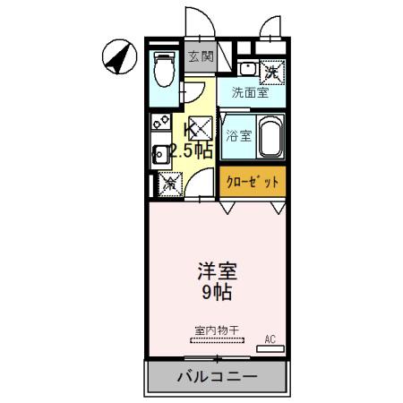 セジュールオッツ(1K/1階)の間取り写真